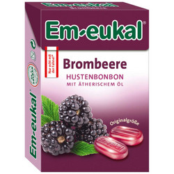 Продуктови Категории Бонбони Em-eukal Бонбони , успокояващи кашлицата,  с вкус на къпина  50 гр.